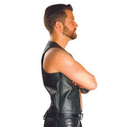 Mister B LEATHER MUSCLE VEST | Black