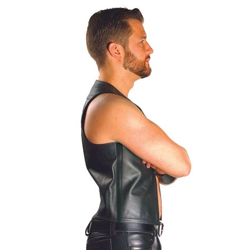 Mister B LEATHER MUSCLE VEST | Black