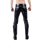 Mister B LEATHER RANGE Jeans | 2 White Stripes