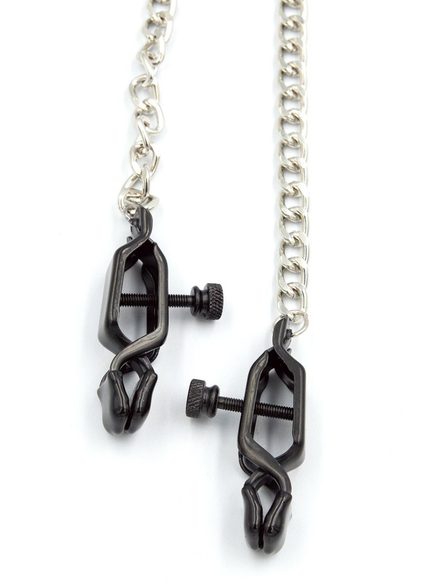 Mister B Pinch Battery Clamps Adjustable with Chain Black