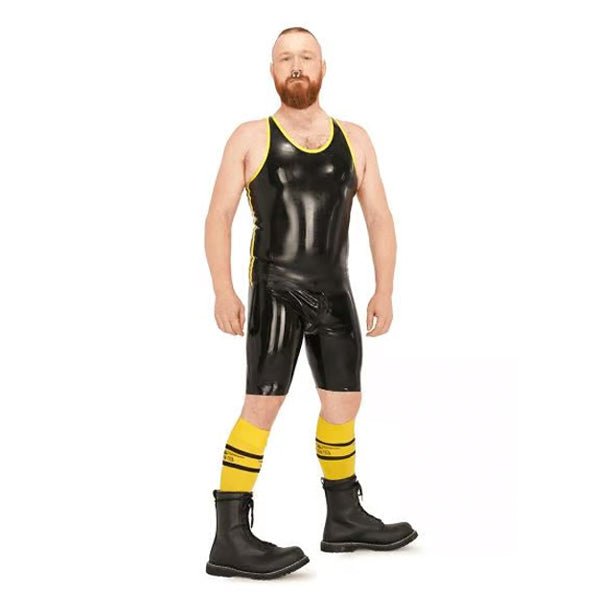 Mister B Rubber Muscle Shirt | Black/Yellow