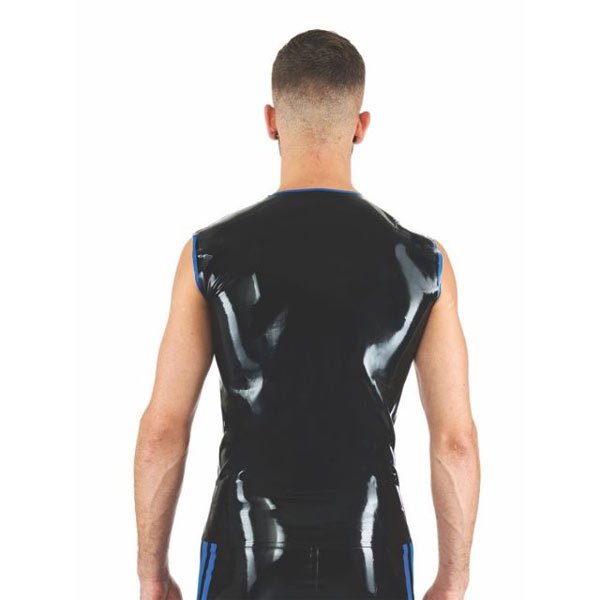 Mister B Rubber Sleeveless T-Shirt | Black/Blue