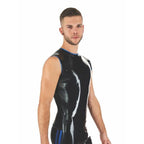 Mister B Rubber Sleeveless T-Shirt | Black/Blue