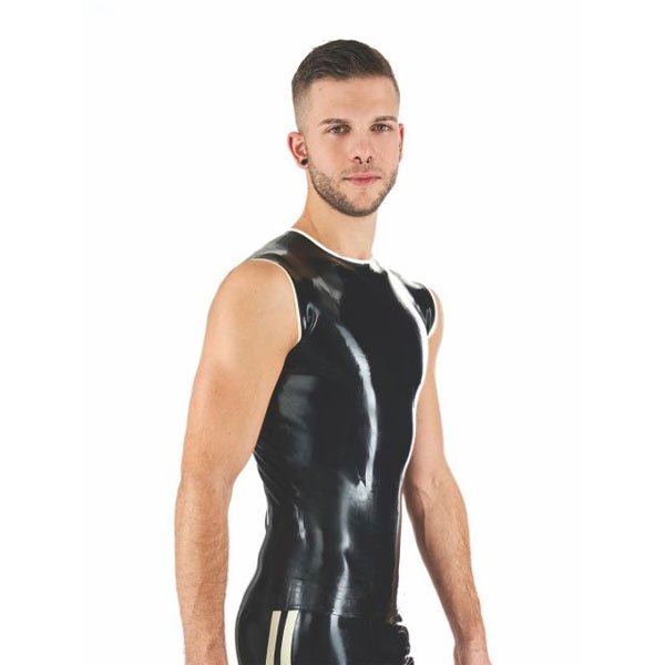 Mister B Rubber Sleeveless T-Shirt | Black/White