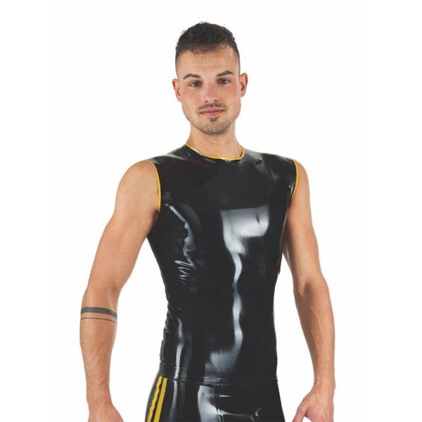 Mister B Rubber Sleeveless T-Shirt | Black/Yellow