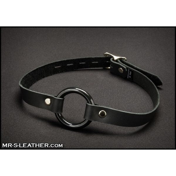 Mister S Leather O - Ring Gag with Leather Straps | Black