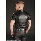 Mr S Leather LAMBSKIN Classic Tailored Shirt | Black