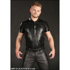 Mr S Leather LAMBSKIN Classic Tailored Shirt | Black