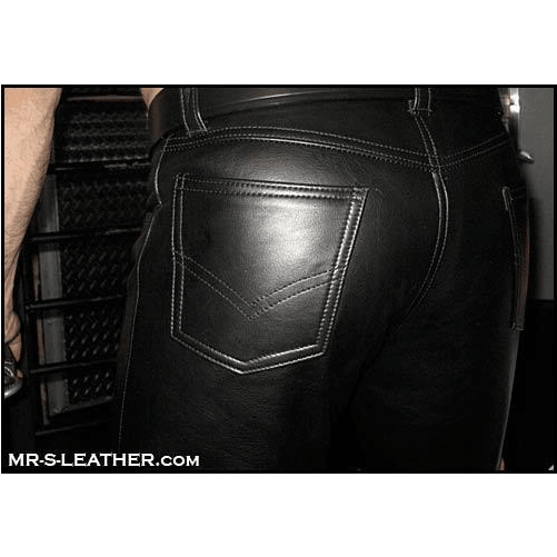 Mr S Leather Low - Rise Leather Jeans