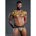 Mr S Leather NEO AIR MESH Jock | Grey & Yellow