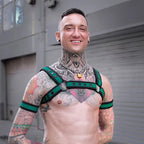 Mr. S Leather Neo Bold Color Bulldog Harness - Hunter