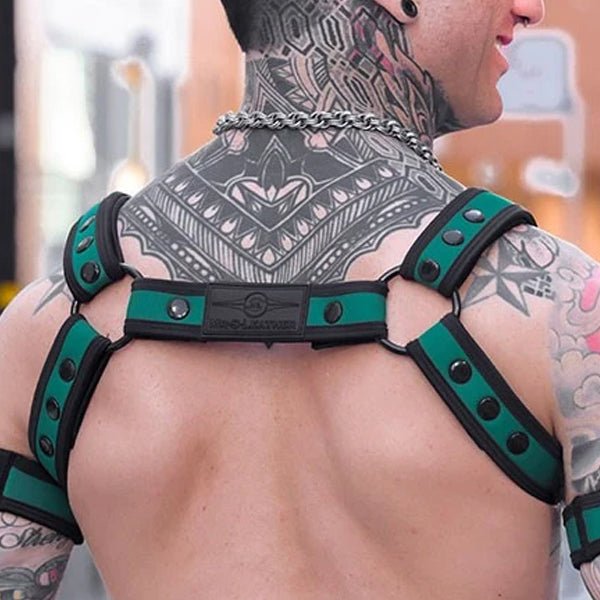 Mr. S Leather Neo Bold Color Bulldog Harness - Hunter