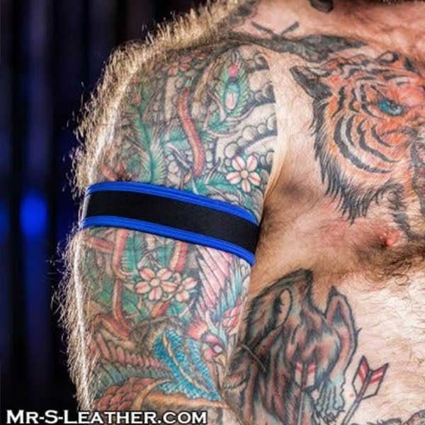 Mr S Leather NEO CARBON Armband - Black/Blue