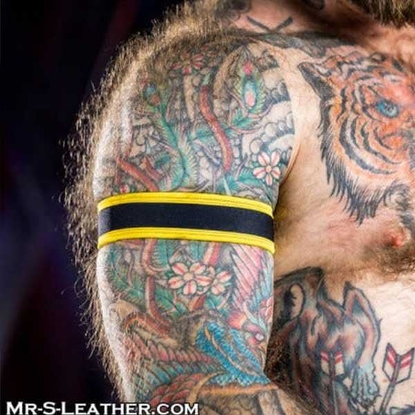 Mr S Leather NEO CARBON Armband - Black/Yellow