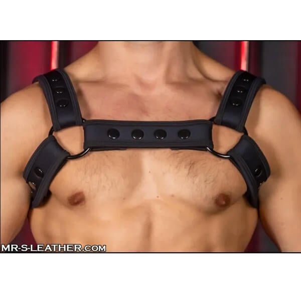 Mr S Leather Neo Carbon Bulldog Harness | Black