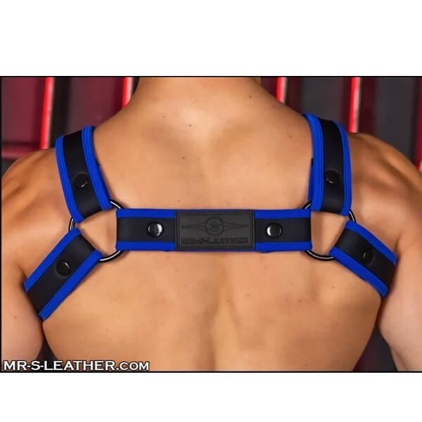 Mr S Leather NEO CARBON Bulldog Harness | Blue & Black
