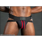 Mr S Leather Neo CARBON Jockstrap | Black & Red