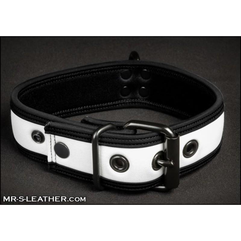 Mr S Leather NEO Puppy Collar | White