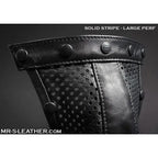 Mr S Leather Perforated Pouch - Large Perforation with Black Stripe