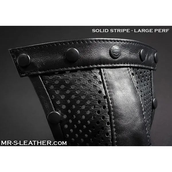 Mr S Leather Perforated Pouch - Large Perforation with Black Stripe