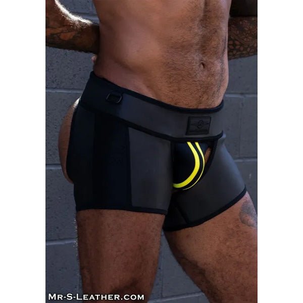 Mr.S Leather Neoprene Chap Short | Black