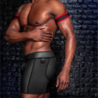Mr.S Leather Neoprene Triple Zip Boxer | Black