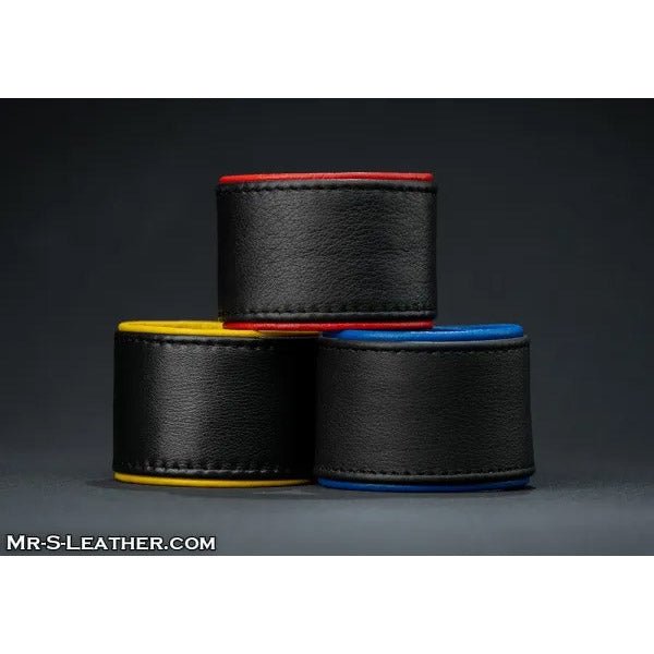 Mr.S Leather Piped Leather Wristband | Red