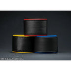 Mr.S Leather Piped Leather Wristband | Red