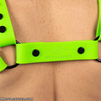 Mr.S Leather Slick Silicone Bulldog Harness | Lime
