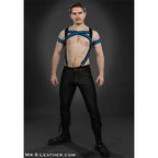 Mr.S Leather X - Factor Bold Color Body Harness | Cobalt