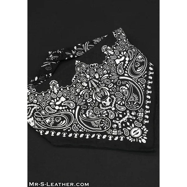 Mr.S Leather Zipper Pocket Neck Hanky - Black