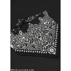 Mr.S Leather Zipper Pocket Neck Hanky - Black
