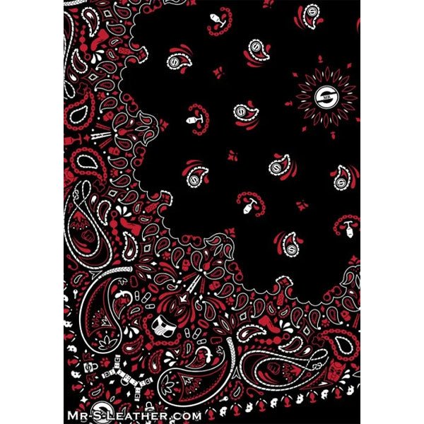 Mr.S Leather Zipper Pocket Neck Hanky - Black/Red