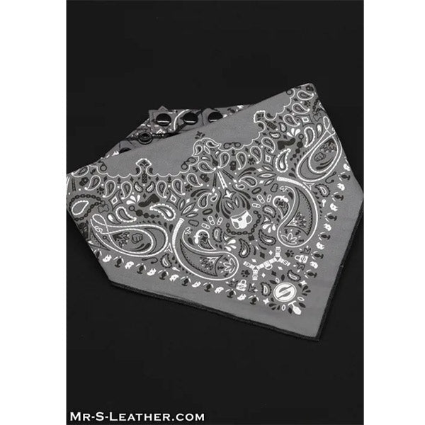 Mr.S Leather Zipper Pocket Neck Hanky - Charcoal
