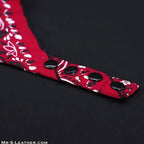 Mr.S Leather Zipper Pocket Neck Hanky - Red