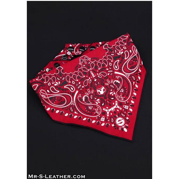 Mr.S Leather Zipper Pocket Neck Hanky - Red