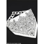 Mr.S Leather Zipper Pocket Neck Hanky - White
