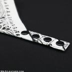 Mr.S Leather Zipper Pocket Neck Hanky - White