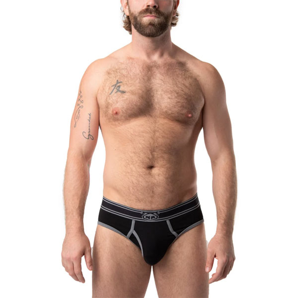 Nasty Pig Core Y-Front Brief | Black/Grey