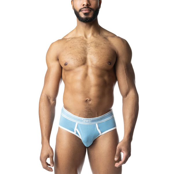 Nasty Pig Core Y-Front Brief | Light Teal/White