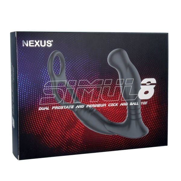 Nexus SIMUL8 Vibrating Double Cock & Ball Ring with Prostate Probe