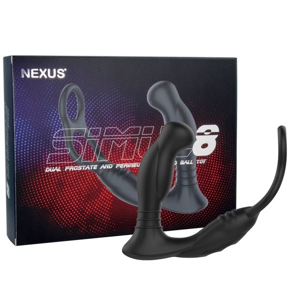 Nexus SIMUL8 Vibrating Double Cock & Ball Ring with Prostate Probe