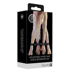 OUCH Adjustable Hand and Ankle Restraints Set - Black