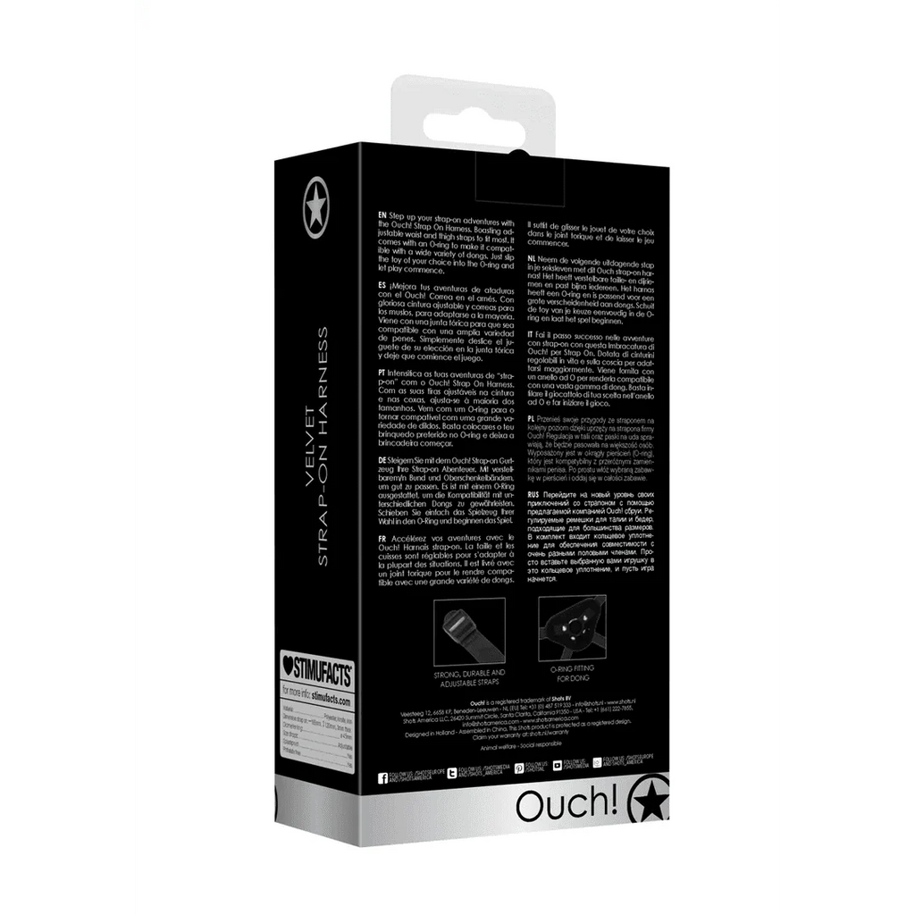 OUCH Adjustable Harness with O - Ring for Dildo