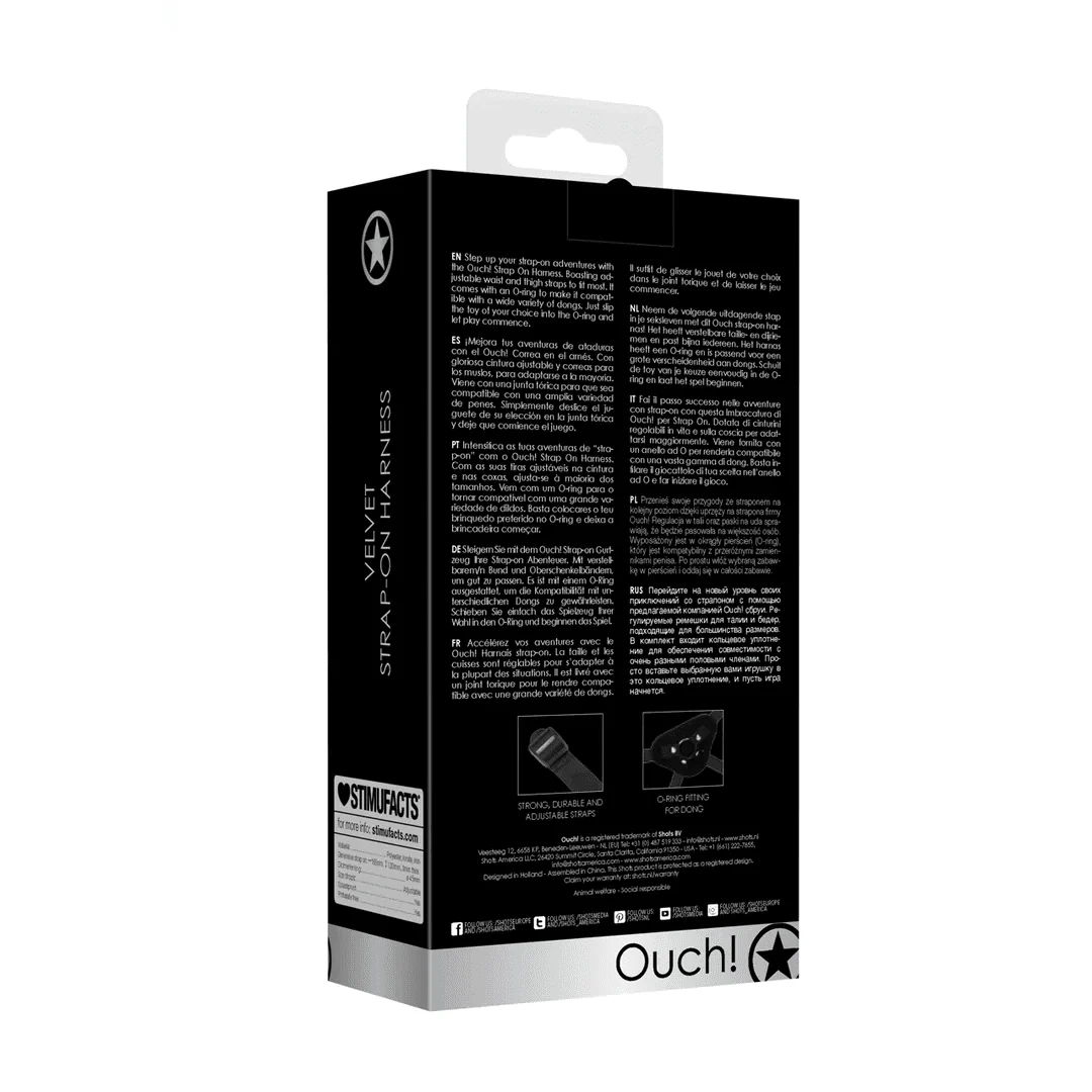 OUCH Adjustable Harness with O - Ring for Dildo