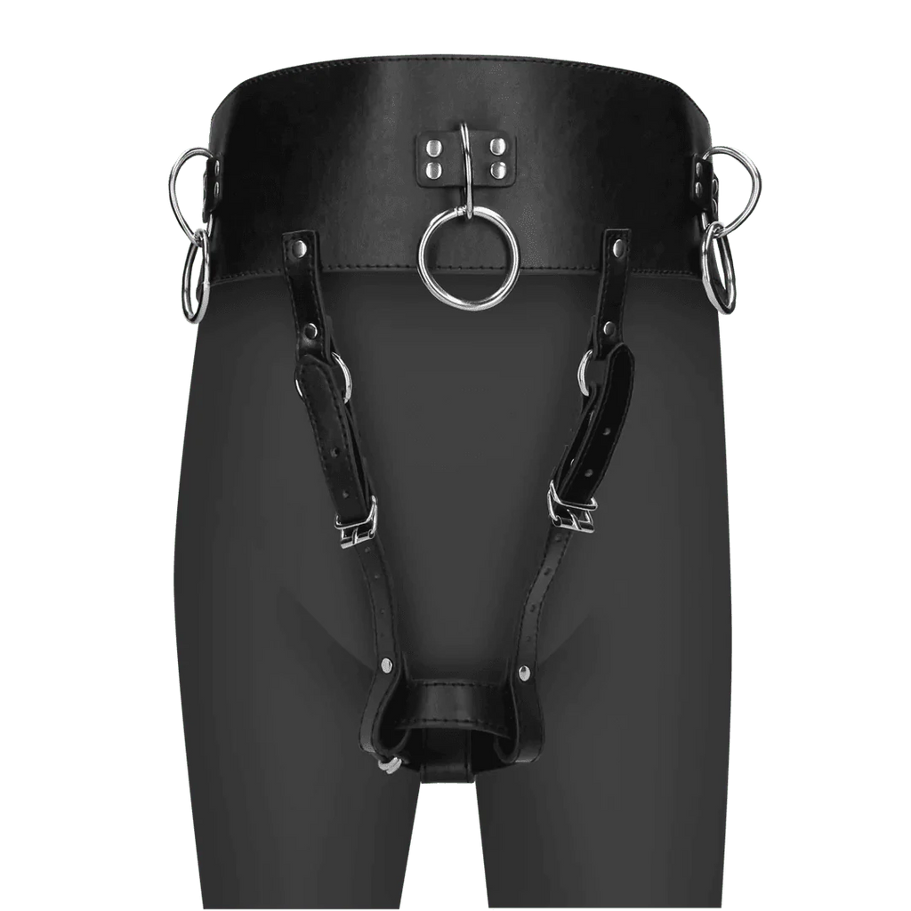 OUCH Belt with Vibrator Holder - Black