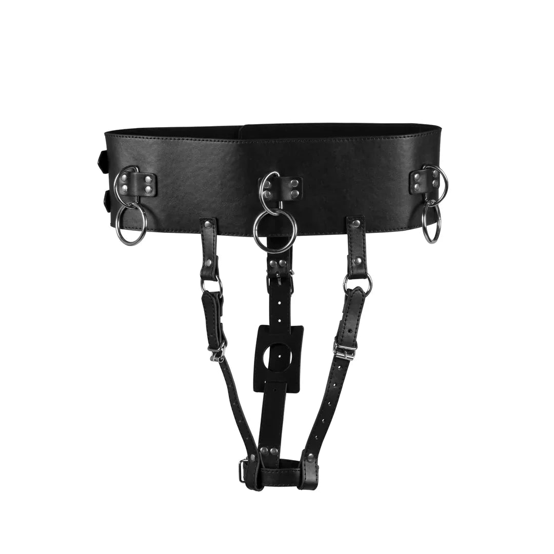 OUCH Belt with Vibrator Holder - Black