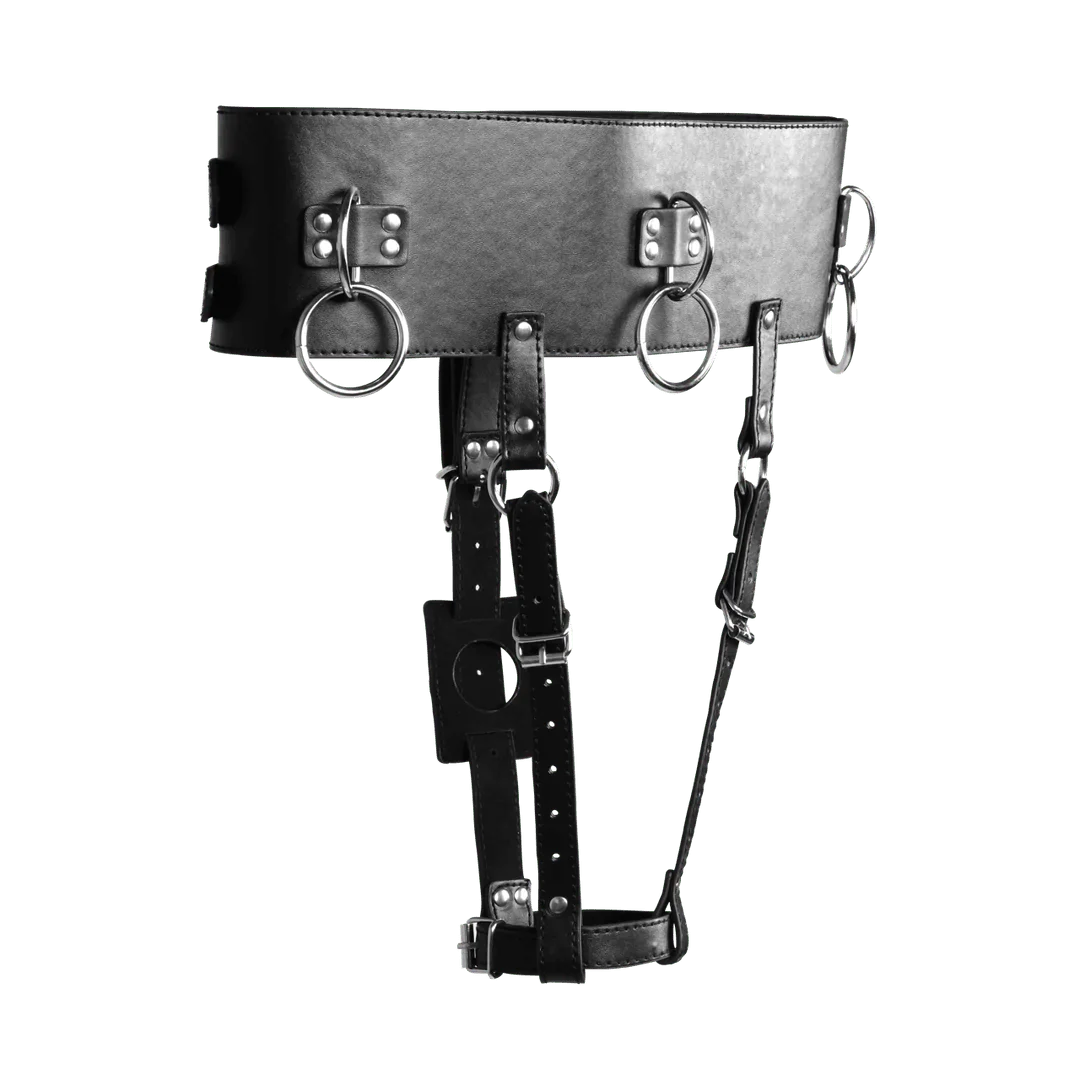OUCH Belt with Vibrator Holder - Black