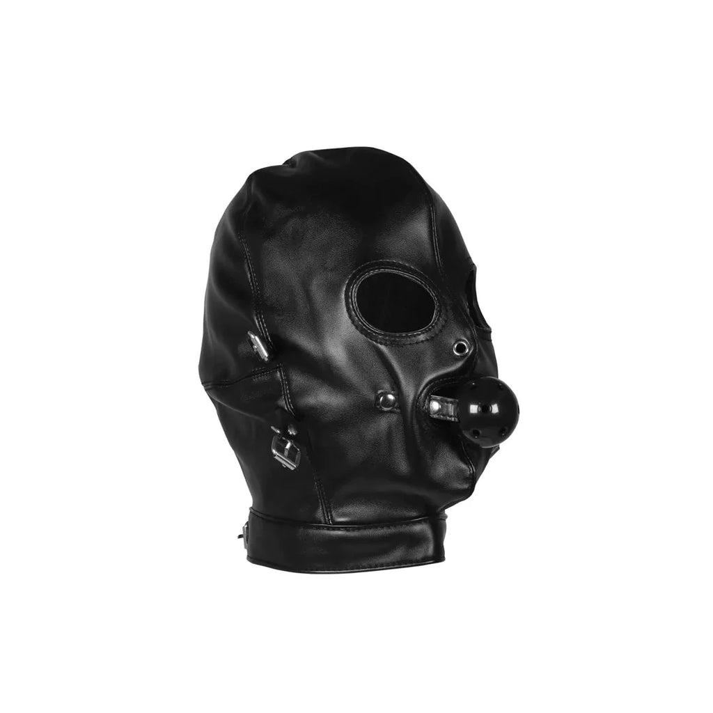 OUCH Blindfolded Mask with Breathable Ball Gag - Black