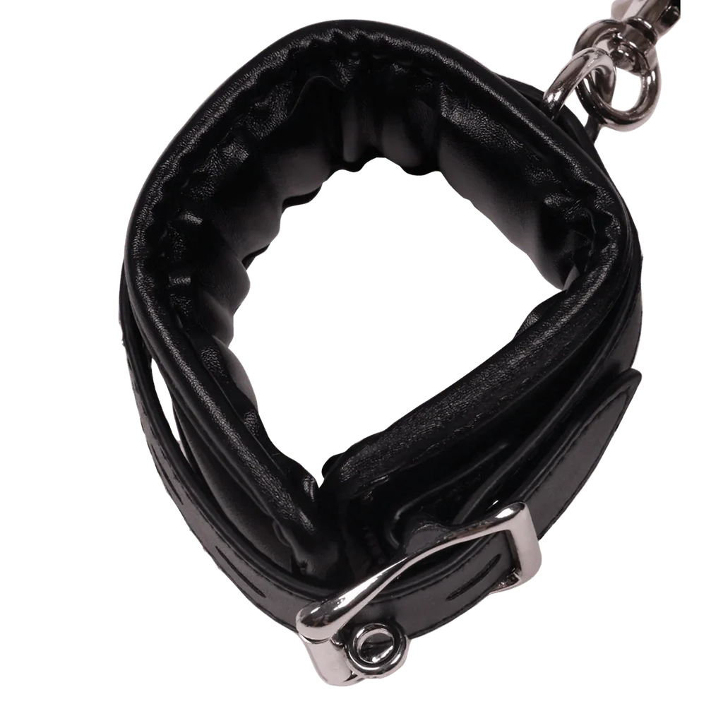 OUCH Body Harness with Thigh and Hand Cuffs - Black